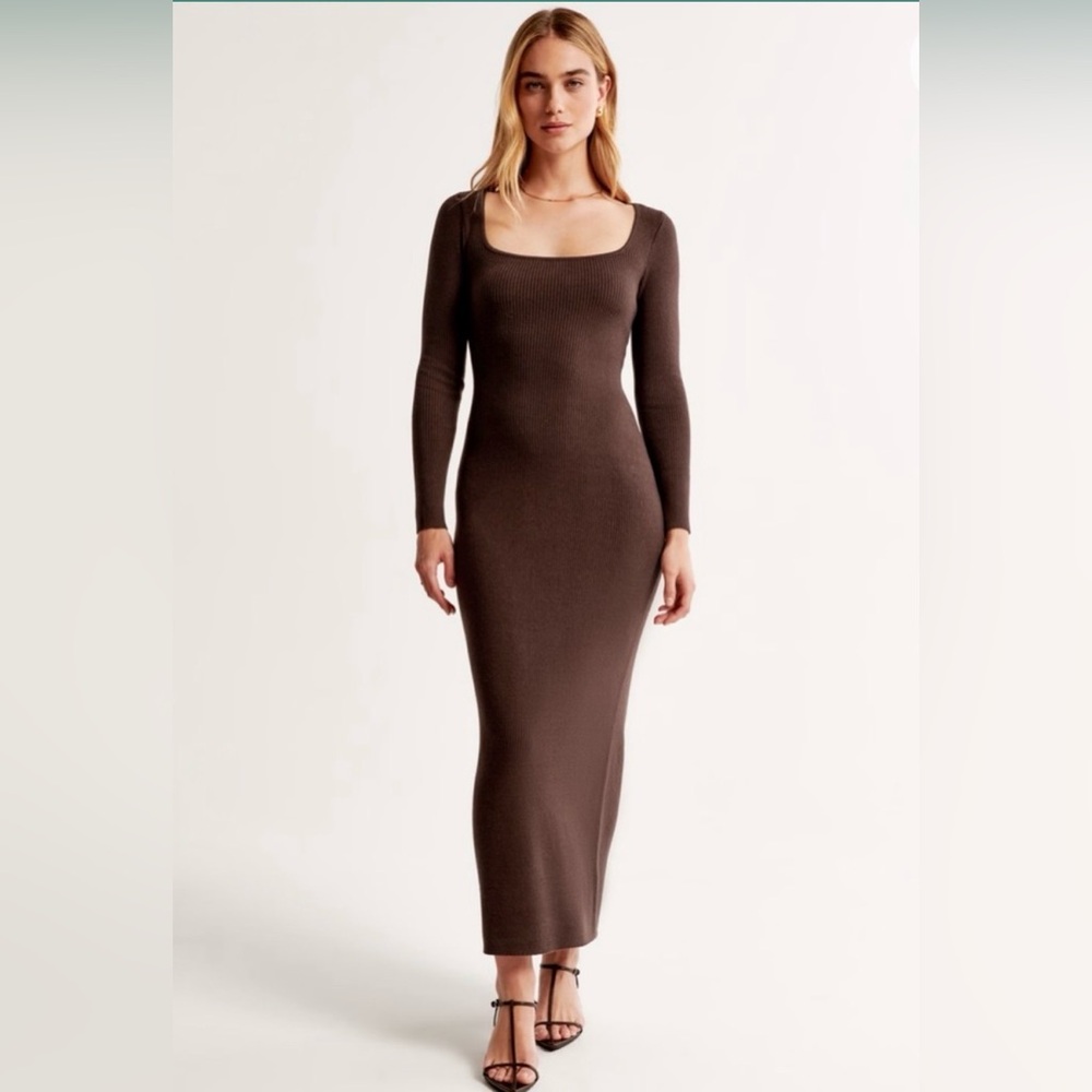 Abercrombie Long Sleeve Brown Maxi Sweater like Dress